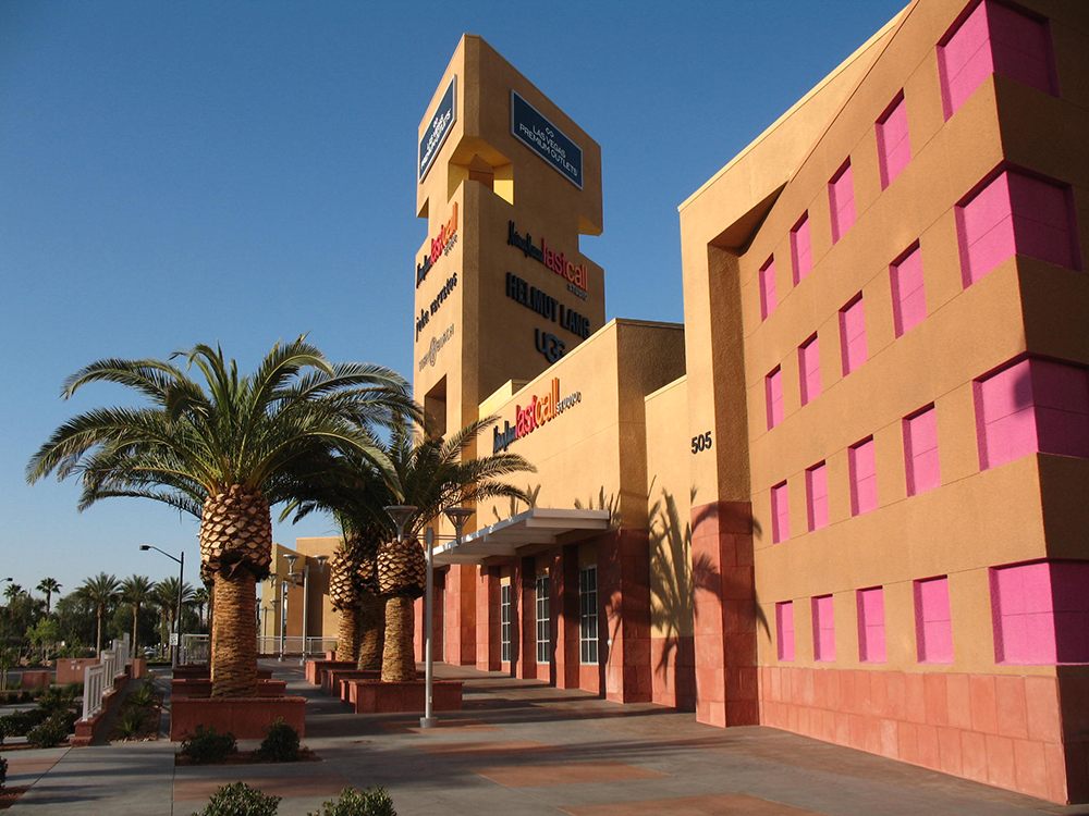 Las Vegas Premium Outlets North Retail Facade Color Plaza Tower