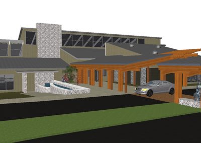 Country Club Entry Porte Cochere 3D View