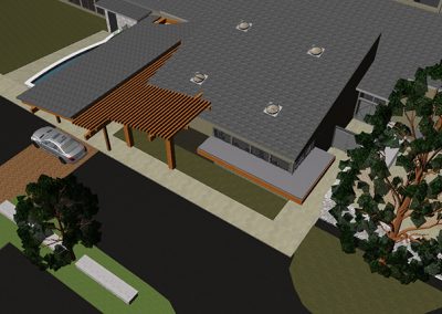 Country Club Entry Porte Cochere 3D View